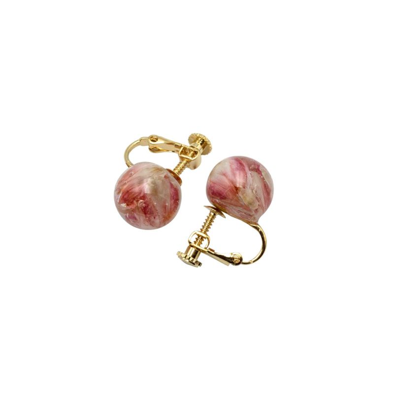 千日紅 -マーブル-【イヤリングsize-Ⓜ】 | 道の駅小豆島オリーブ